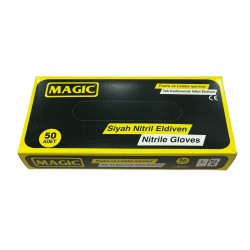 Magic Siyah Kimyasallara Dayanıklı nitril eldiven - XL-L (50 Adet) Magic Siyah Kimyasallara Dayanıklı nitril eldiven - XL-L (50 Adet)