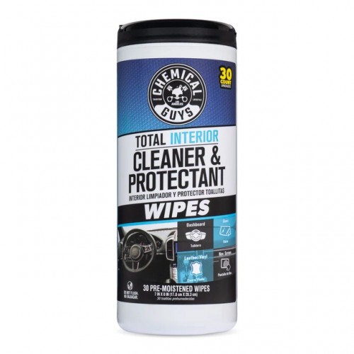 Chemical Guys Total Interior Cleaner & Protectant – UV Korumalı Doğal Görünüm Araç İçi Temizlik Mendili – Kutu içi Mendil Adeti 30 *