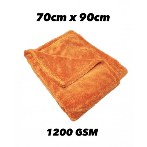 Parlatan Adamlar 1200GSM 70cm x 90cm Turuncu DOUBLE TWİST Mikrofiber Çift Yüz Oto Kurulama Bezi 