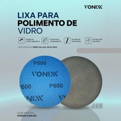 Vonixx P600 Cam ve Boya Parlatma Zımparası ''Çap: 125mm '' Vonixx P600 Cam ve Boya Parlatma Zımparası ''Çap: 125mm ''