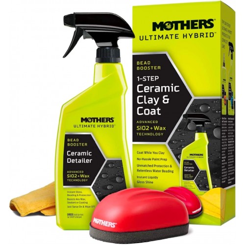 Mothers® Ultimate Hybrid™ 1-Step Ceramic Clay & Coat – Tek Adımda Kil ve Seramikli Hızlı Cila Uygulama Seti.